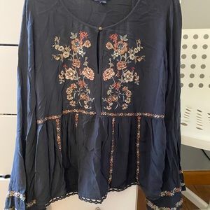 american eagle flowered long sleeve